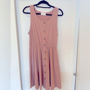 Blush Pink Button Up Dress - XL